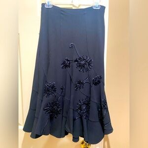 Elegant Black Floral Skirt